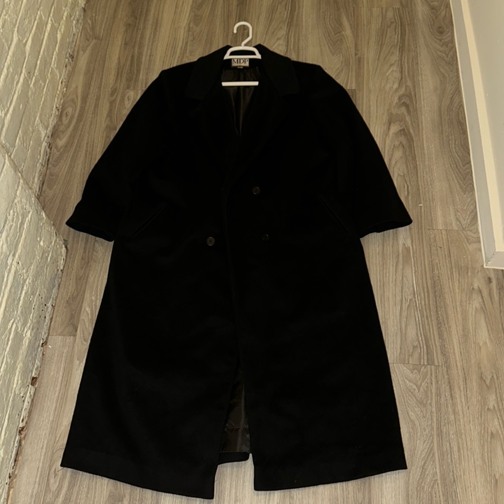 XL Mario De Pinto trench coat black 100% wool
